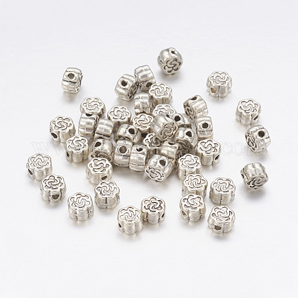チベット風合金ビーズ 花 アンティークシルバー 鉛フリー カドミウムフリー 4 5x3mm 穴 1mmの通販 Jp Pandahall Com