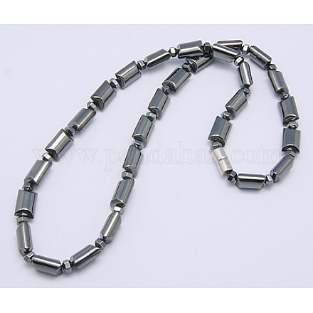 Synthetic Non-Magnetic Hematite Necklace X-NJEW-457L-69-1