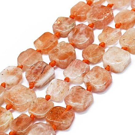 Natürliche sunstone Perlen Stränge G-F725-26-1