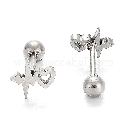 201 Stainless Steel Barbell Cartilage Earrings EJEW-R147-40-1
