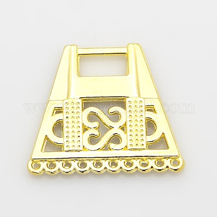 Filigree Trapezoid Plating Zinc Alloy Chandelier Components PALLOY-N0099-09G-1
