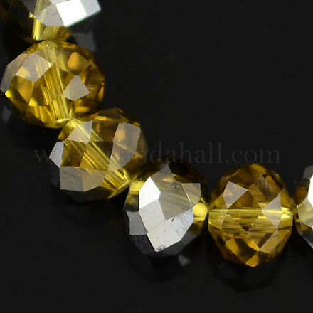Electroplate Glass Bead Strands GR10MMY-10S-1