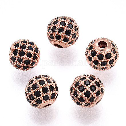 Perles de zircone cubique de placage de rack en laiton ZIRC-S001-8mm-B01-1