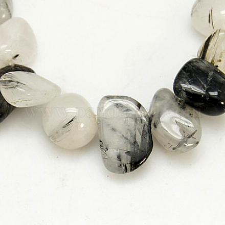 Noir quartz rutile brins de perles G-D285-20-1