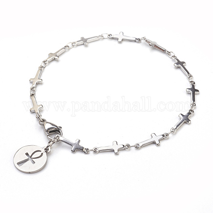 304 Stainless Steel Charm Bracelets BJEW-JB03864-02-1