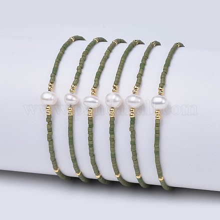 Bracelets réglables de perles tressées avec cordon en nylon X-BJEW-P256-B26-1