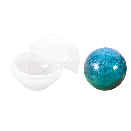 シリコンモールド  レジン型  UVレジン用  エポキシ樹脂ジュエリー作り  ラウンド  球型  ホワイト  30mm  内径：25mm DIY-L021-08B-1