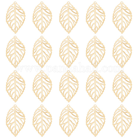 Unicraftale 20 шт. золотые подвески в виде листьев 304 полые подвески из нержавеющей стали 1 мм металлические подвески с отверстиями для изготовления ювелирных изделий 