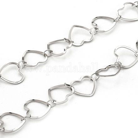 201 Stainless Steel Heart Link Chains CHS-F015-04P-1