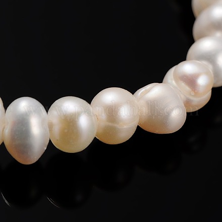 Natural Pearl Round Bead Strands PEAR-E004-45-1