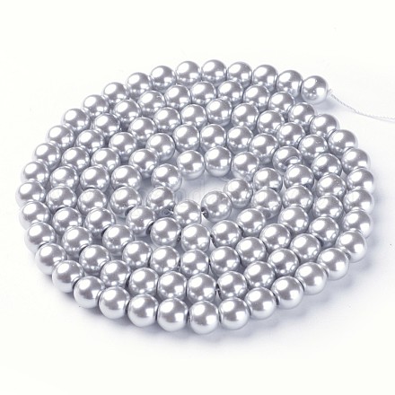 Chapelets de perles en verre nacré HY-8D-B18-1