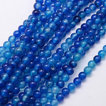 Natural Agate Beads Strands G-G583-6mm-05-1