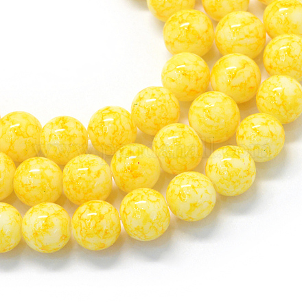 Baking Painted Glass Round Bead Strands DGLA-Q019-6mm-62-1