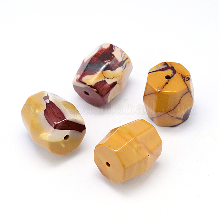 Faceted Barrel Natural Mookaite Beads G-F216-08-1