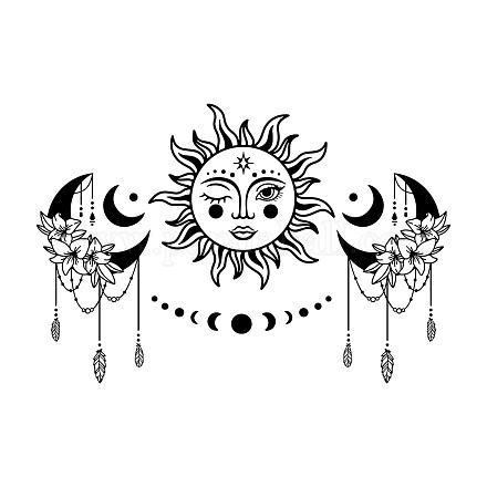Superdant Moon & Sun наклейки на стены с цветочными перьями DIY-WH0377-144-1