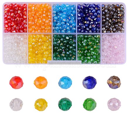 Perles de verre galvanisées 10 couleurs EGLA-X0006-01B-4mm-1