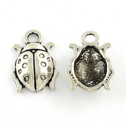 Tibetan Style Ladybug Alloy Pendants TIBEP-Q048-022-LF-1