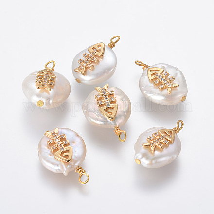 Colgantes naturales de perlas cultivadas de agua dulce PEAR-L027-11C-1