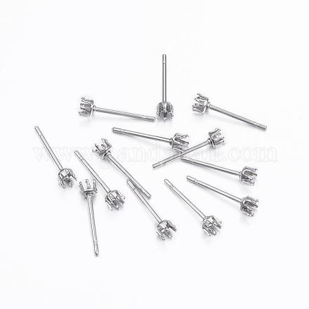 304 Stainless Steel Stud Earring Settings STAS-H376-96-1