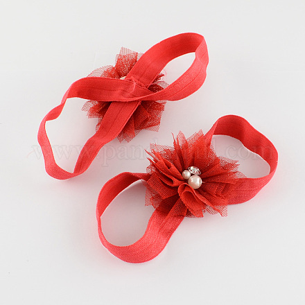 Bandas de pies de bebé elásticos de encaje flor OHAR-R110-07-1
