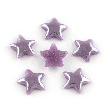 Pearlized Plated Opaque Glass Cabochons PORC-R139B-16-1