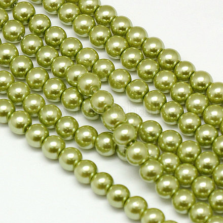 Fili di perle rotonde di perle di vetro tinto ecologico X-HY-A002-10mm-RB066-1