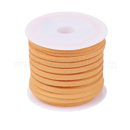 3x1.5 mm d'orange faux plat daim cordon X-LW-R003-37-1