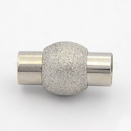 304 Stainless Steel Textured Magnetic Clasps STAS-N002-40A-1