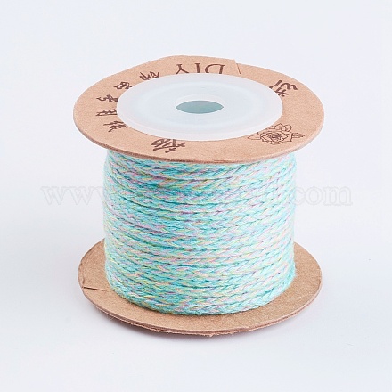 綿糸コード  マクラメコード  ジュエリー作りのための  カラフル  1mm  約21.87ヤード（20m）/ロール OCOR-I003-07-1
