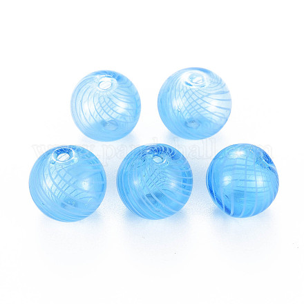 Perle di globo di vetro soffiato a mano trasparente X-GLAA-T012-40C-05-1