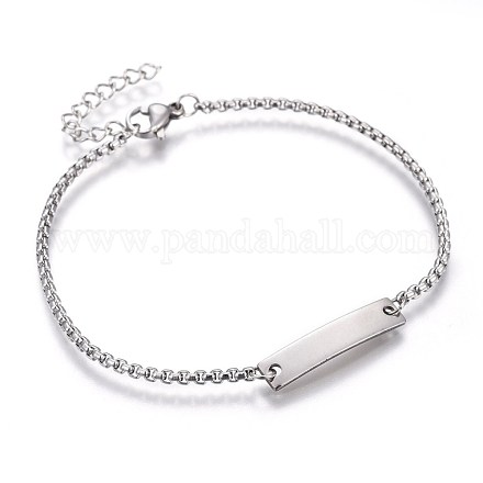 304 Stainless Steel ID Bracelets BJEW-L637-10-P-1