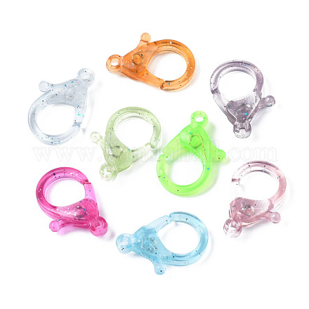 Transparent Acrylic Lobster Claw Clasps SACR-T358-04C-1