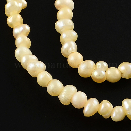 AB Grade Rondelle Natural Pearl Beads Strands PEAR-R012-41-1
