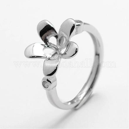 925 Sterling Silver Finger Ring Components STER-F026-71P-1