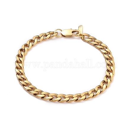 Men's 304 Stainless Steel Cuban Link Chain Bracelets BJEW-JB05611-02-1