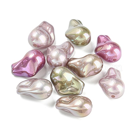 Perles en plastique ABS peintes au four KY-C017-10-1