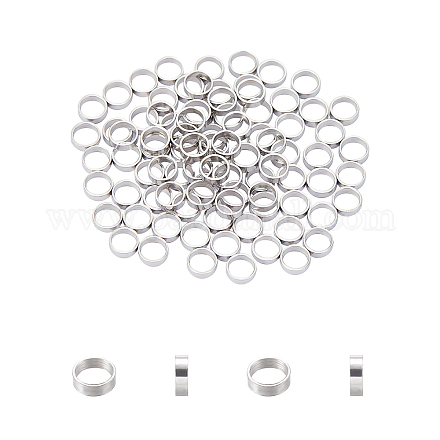 UNICRAFTALE About 100pcs 6mm Ring Spacer Beads Stainless Steel Loose Beads 5mm Hole Bead Finding Metal Bead for DIY Bracelets Necklaces Jewelry Making STAS-UN0008-65P-1
