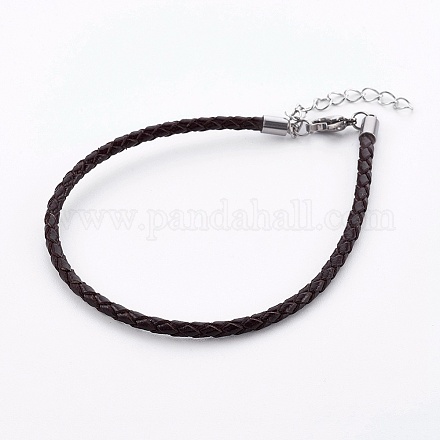 Плетеный кожаный шнур браслет материалы X-MAK-L018-05E-1