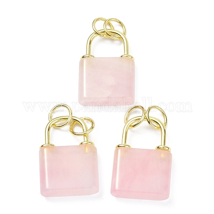 Colgantes naturales de cuarzo rosa X-G-P453-01G-F-RS-1