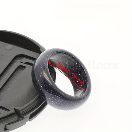 Synthetic Blue Goldstone Plain Band Rings ZK0408-05-1