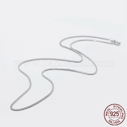 Rhodium Plated 925 Sterling Silver Chain Necklaces STER-F039-60cm-16P-1