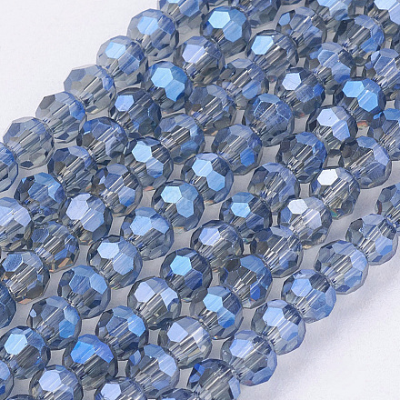 Fili di perle di vetro elettrolitico rotonde sfaccettate (32 sfaccettatura). X-EGLA-D021-59-1