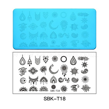 Plaques d'estampage d'art d'ongle en acier inoxydable MRMJ-S048-SBK-T18-1