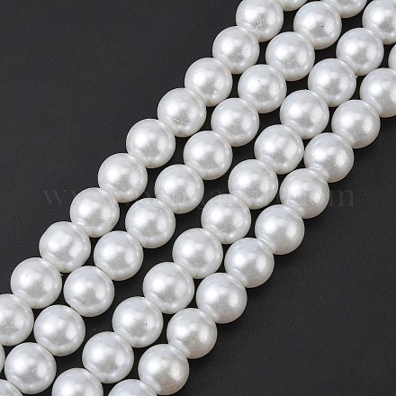 Chapelets de perles en verre nacré HY-10D-B01-1-1