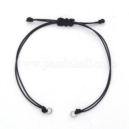 Cordon ciré tressé pour la fabrication de bracelet bricolage X-STAS-N090-JA709-1-1