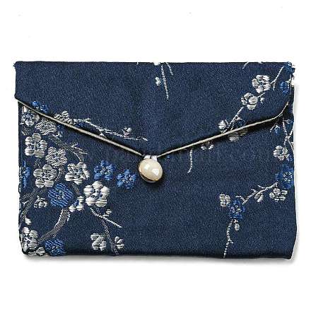 Sacchetti per riporre gioielli in tessuto floreale in stile cinese AJEW-D065-01B-03-1