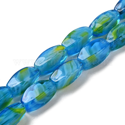 Brins de perles de verre milleflori faits à la main X-EGLA-P053-04A-01-1