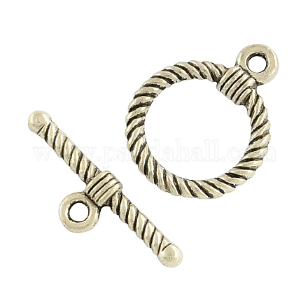 Tibetan Style Toggle Clasps TIBE-2099-AS-RS-1