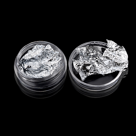 銀箔チップネイルアートキラキラ装飾  ネイルステッカー  銀  29.5x14.5mm MRMJ-F003-05S-1