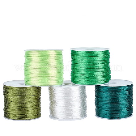 Pandahall elite 5 rollos 5 colores nylon rattail cordón satinado NWIR-PH0002-09A-01-1